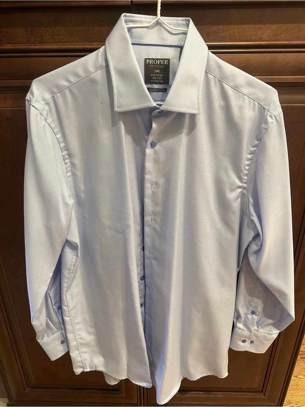 Proper Light Blue Men's Dress Shirt – Tailored Spread Collar